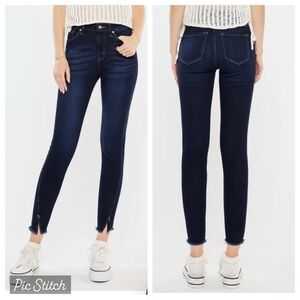 Kancan Zinnia high rise dark wash ankle skinny jeans
